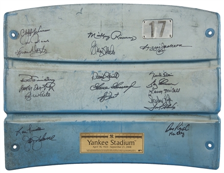 Yankee Stadium Seat back with (21) signatures from 1978 Yankees World Championship Team (JSA & Steiner)